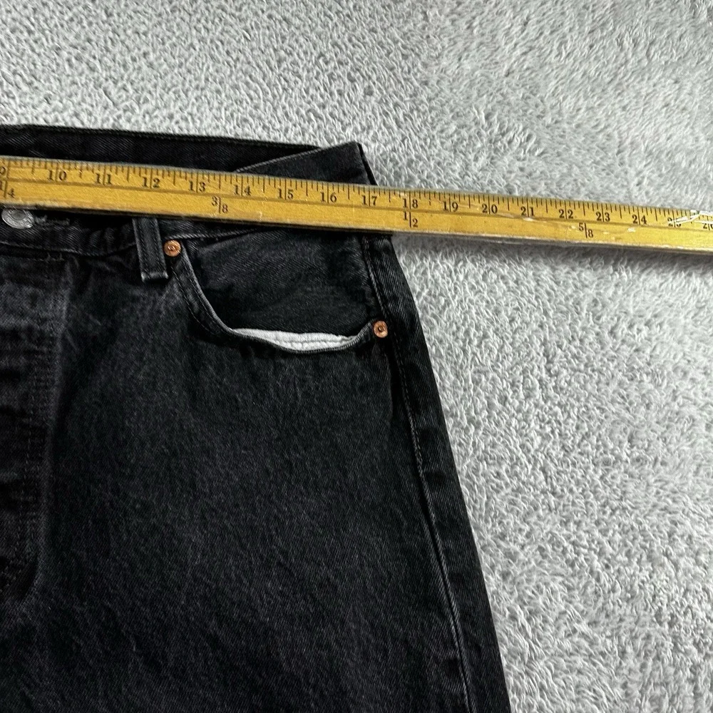 Levi 501 Jeans Mens 36x34 (33x29) Black Button Fly Classic‎ Straight Fade